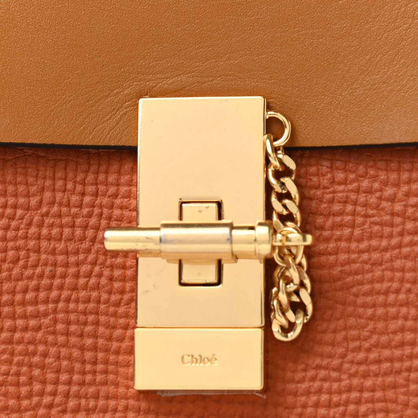 Grained Calfskin Lambskin Bi-Color Drew Shoulder Bag Orange Mustard