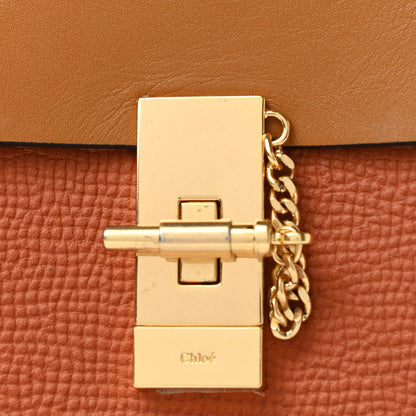 Chloe Grained Calfskin Lambskin Bi-Color Drew Shoulder Bag Orange Mustard 7 of 9