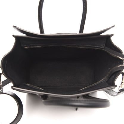 Celine Drummed Calfskin Nano Luggage Black 5 of 9
