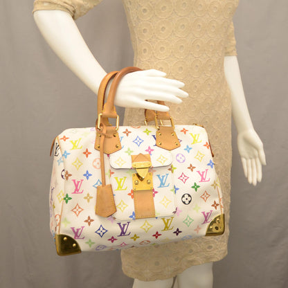 Louis Vuitton Monogram Multicolor Speedy 30 White 2 of 7