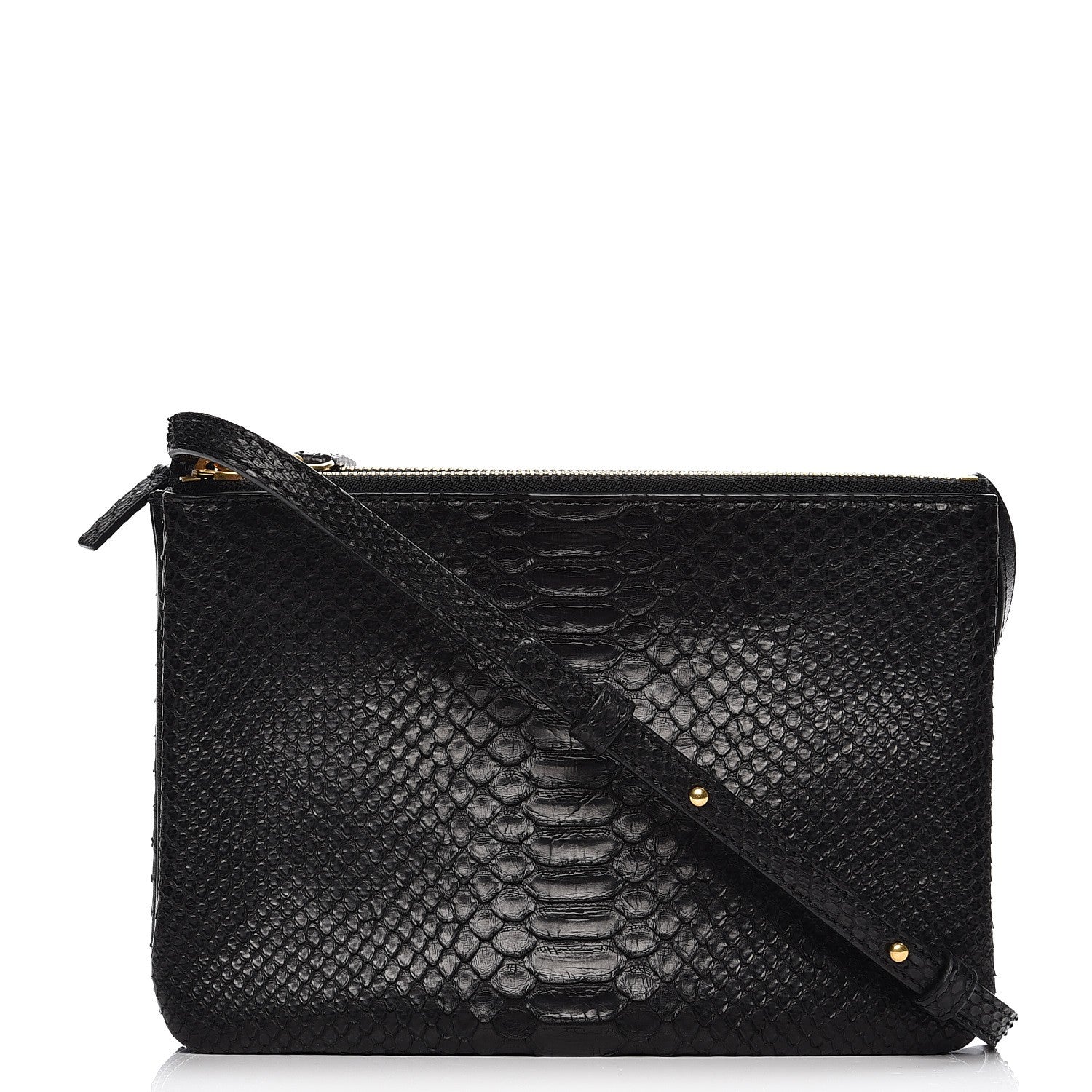 Celine Python Small Trio Crossbody Bag Black 1 of 8