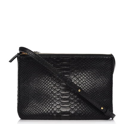 Celine Python Small Trio Crossbody Bag Black 1 of 8