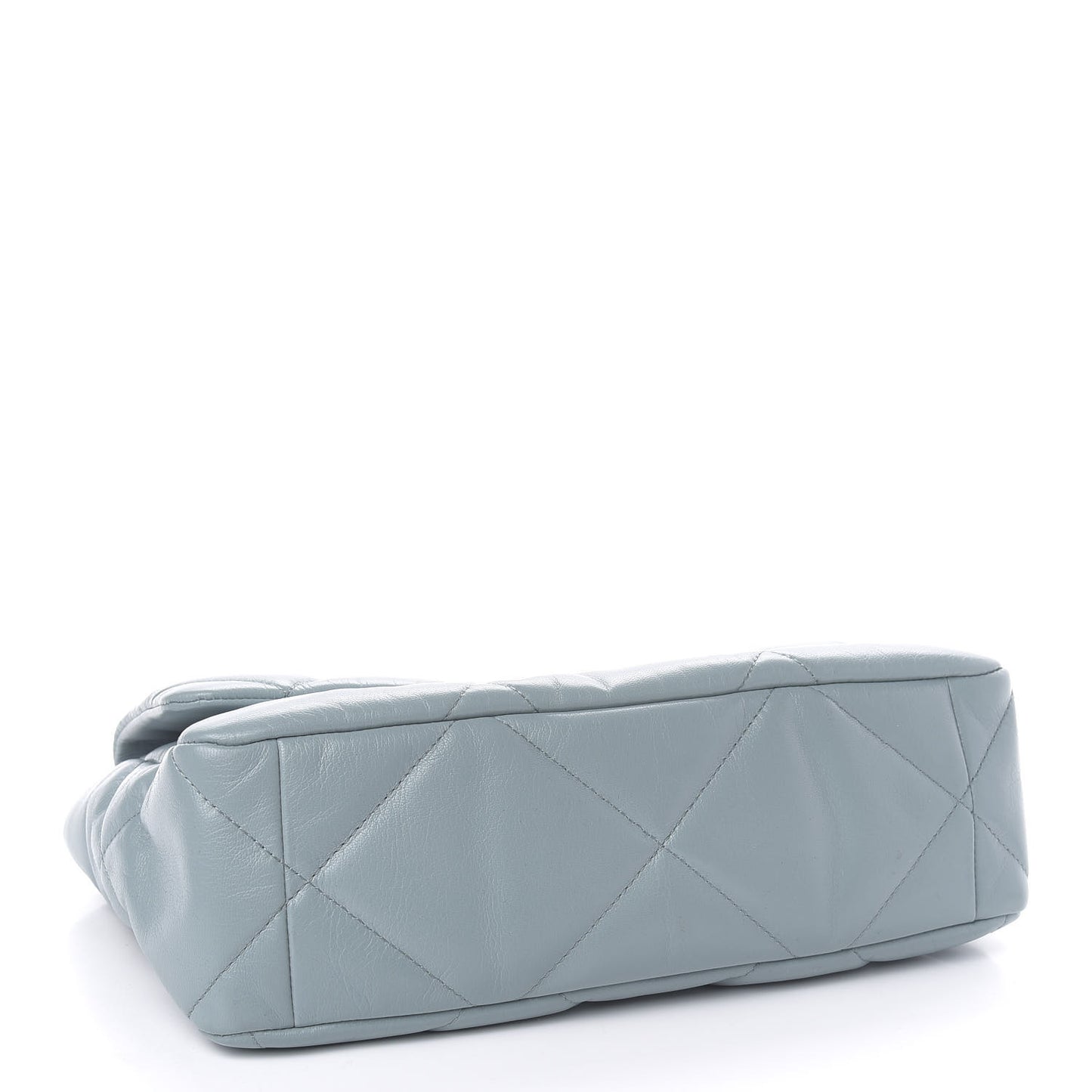Goatskin Quilted Large 19 Flap Blue