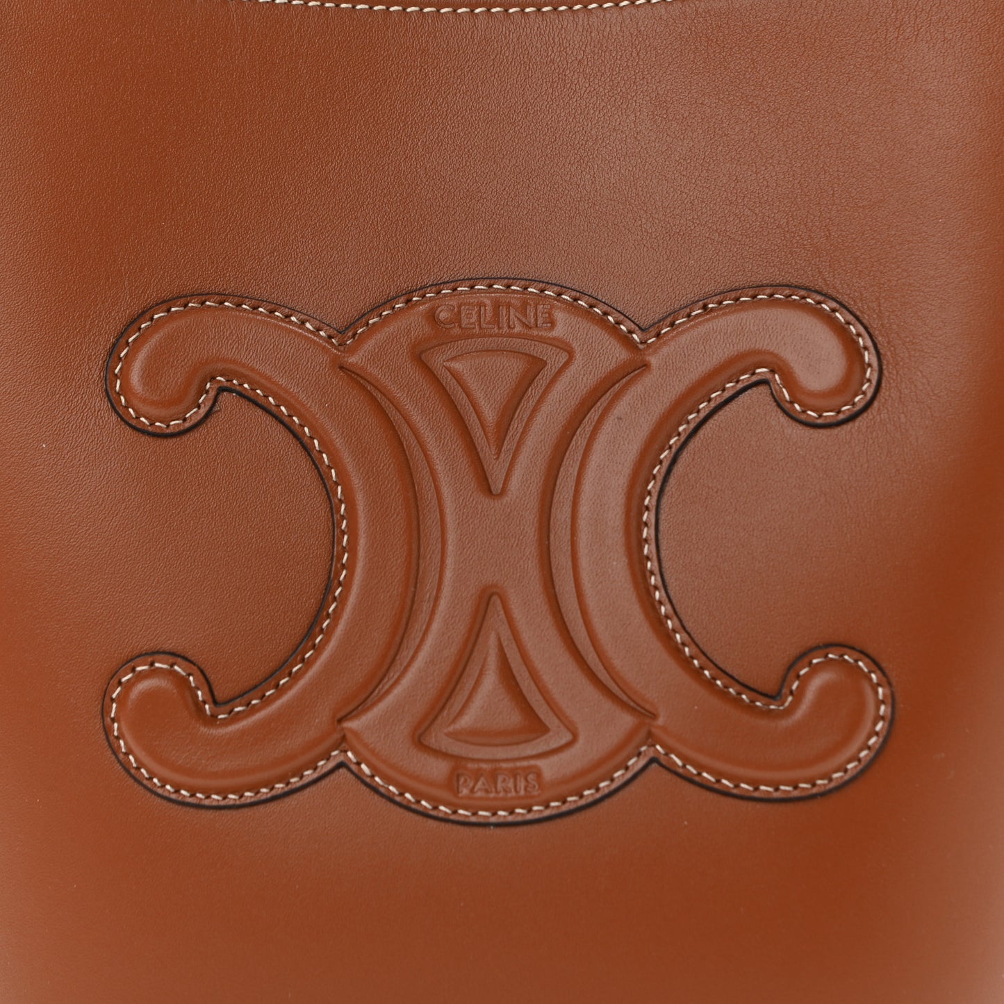 Smooth Calfskin Small Cuir Triomphe Bucket Bag Tan