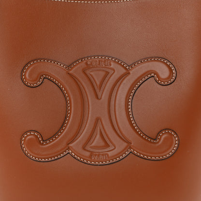 Celine Smooth Calfskin Small Cuir Triomphe Bucket Bag Tan 7 of 9