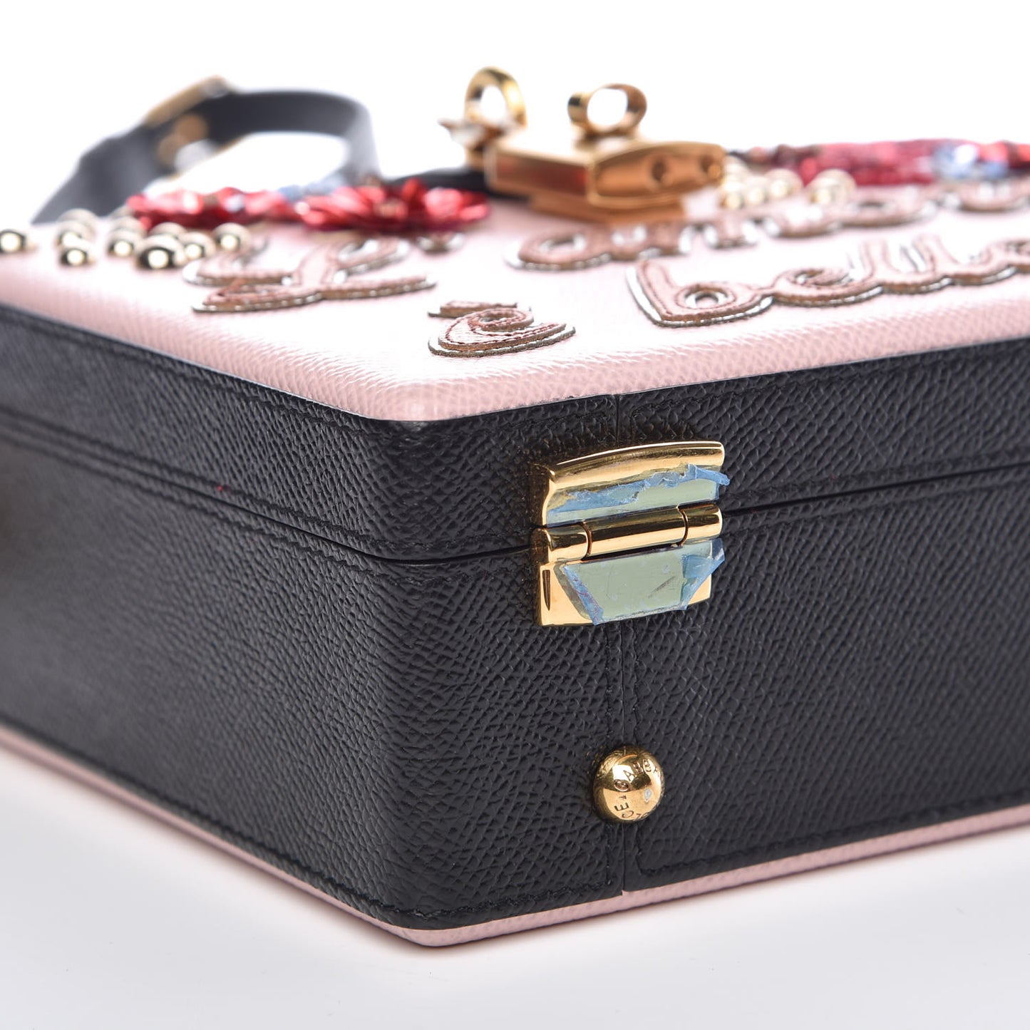 Dauphine Embellished Box Bag Black Rosa Carne