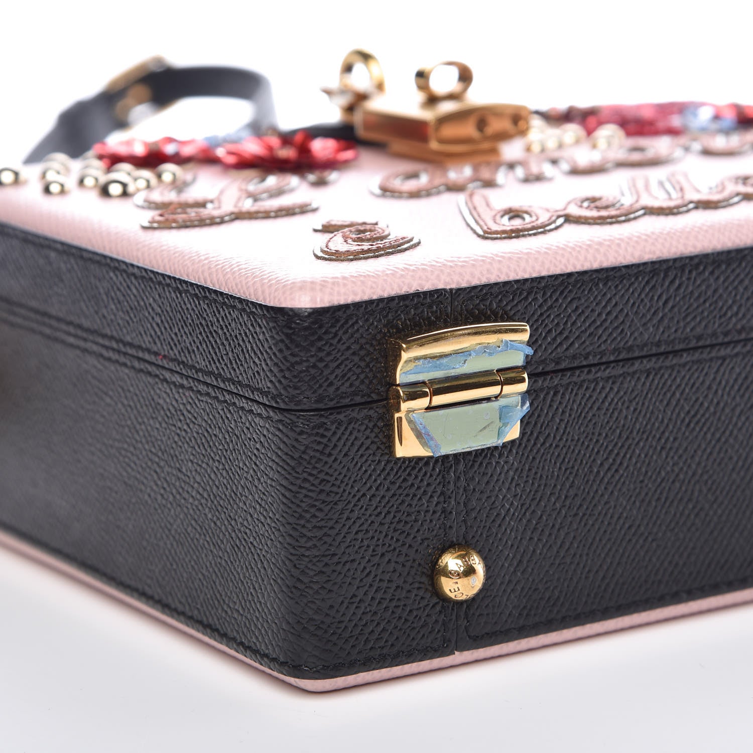 Dolce & Gabbana Dauphine Embellished Box Bag Black Rosa Carne 7 of 9