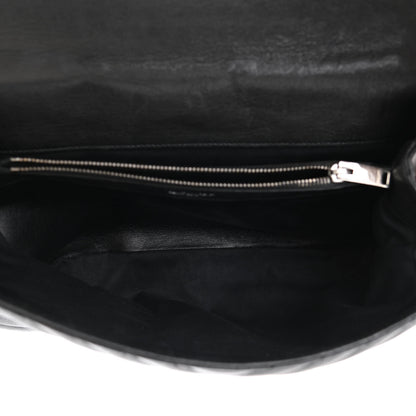 Saint Laurent Sheepskin Matelasse Chevron Monogram Large College Satchel Black 5 of 9