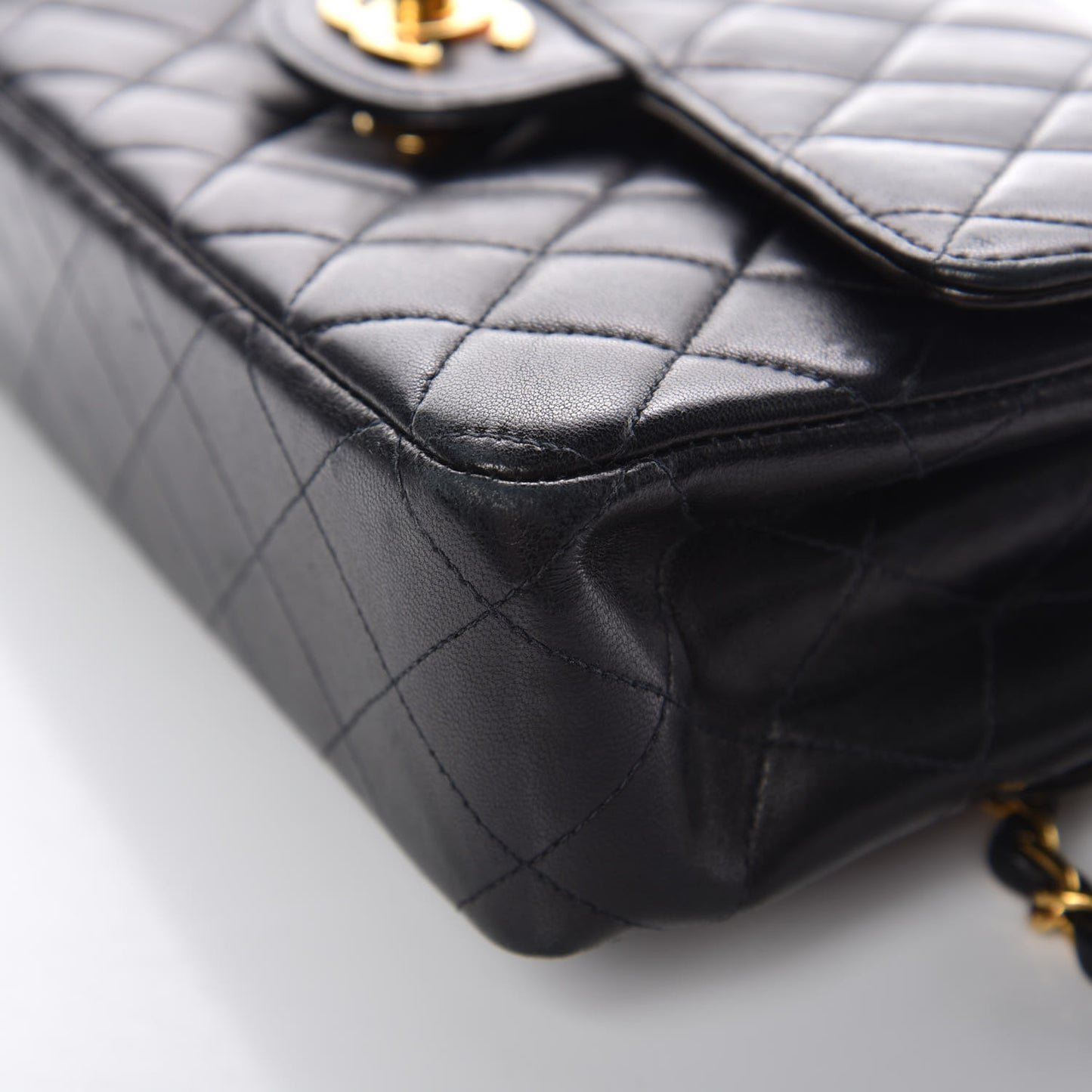 Lambskin Quilted Small Double Sided Flap Black