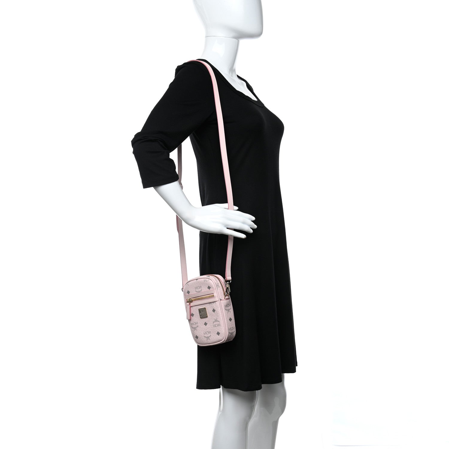 MCM Visetos X-Mini Crossbody Bag Powder Pink 2 of 9