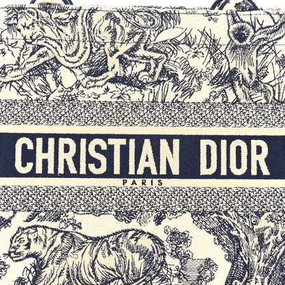Christian Dior Canvas Embroidered Medium Dioriviera Toile De Jouy Book Tote Blue 8 of 10