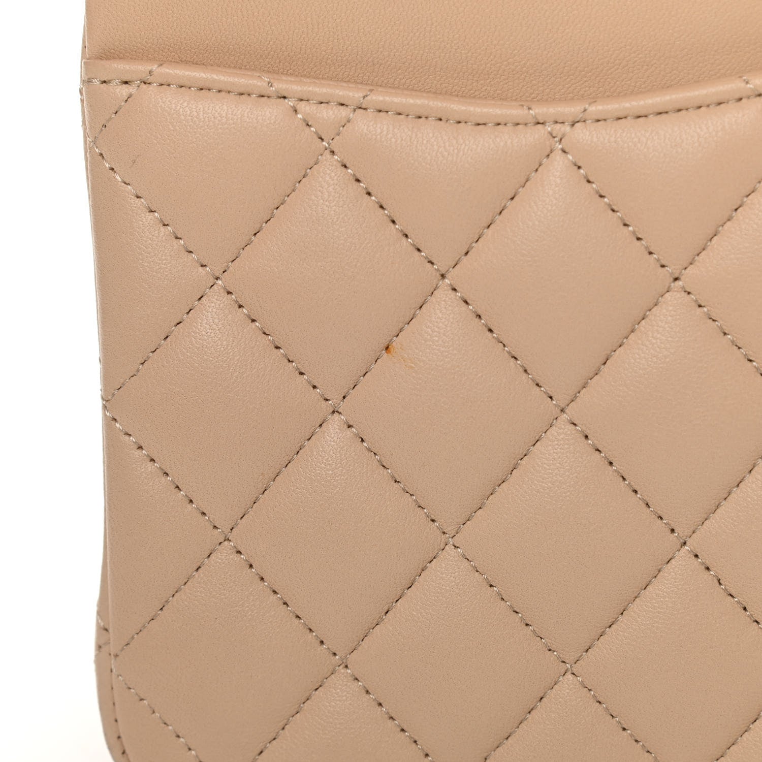 Chanel Lambskin Quilted Medium Double Flap Beige 13 of 15