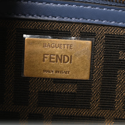 Fendi Shearling Lambskin FF Midi Chain Baguette Mirto 6 of 10