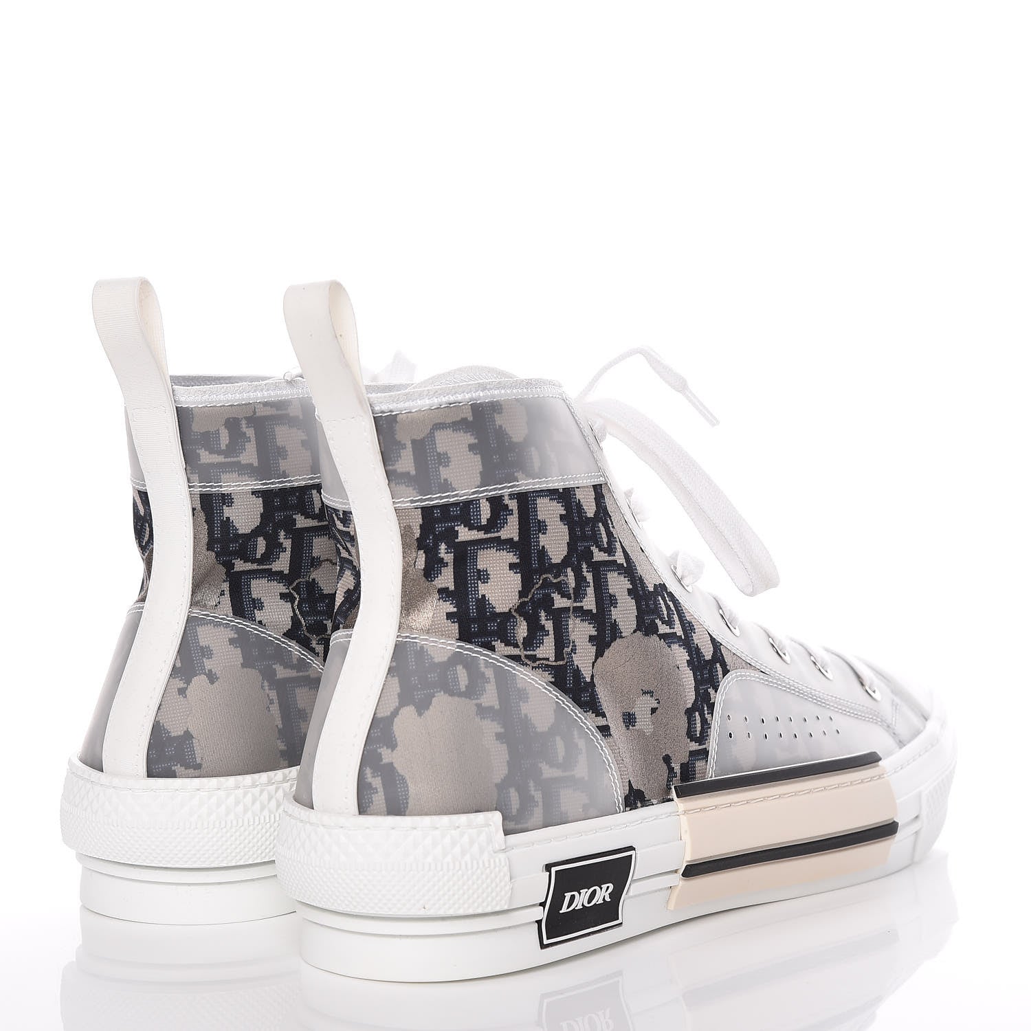 Christian Dior Canvas Oblique Mens B23 High Top Sneakers 46 White 4 of 15