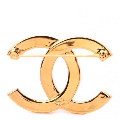 Chanel Metal Paris Button CC Large Brooch Gold 3 of 4