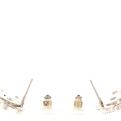 Chanel Crystal CC Turnlock Earrings Silver Silver 3 of 4