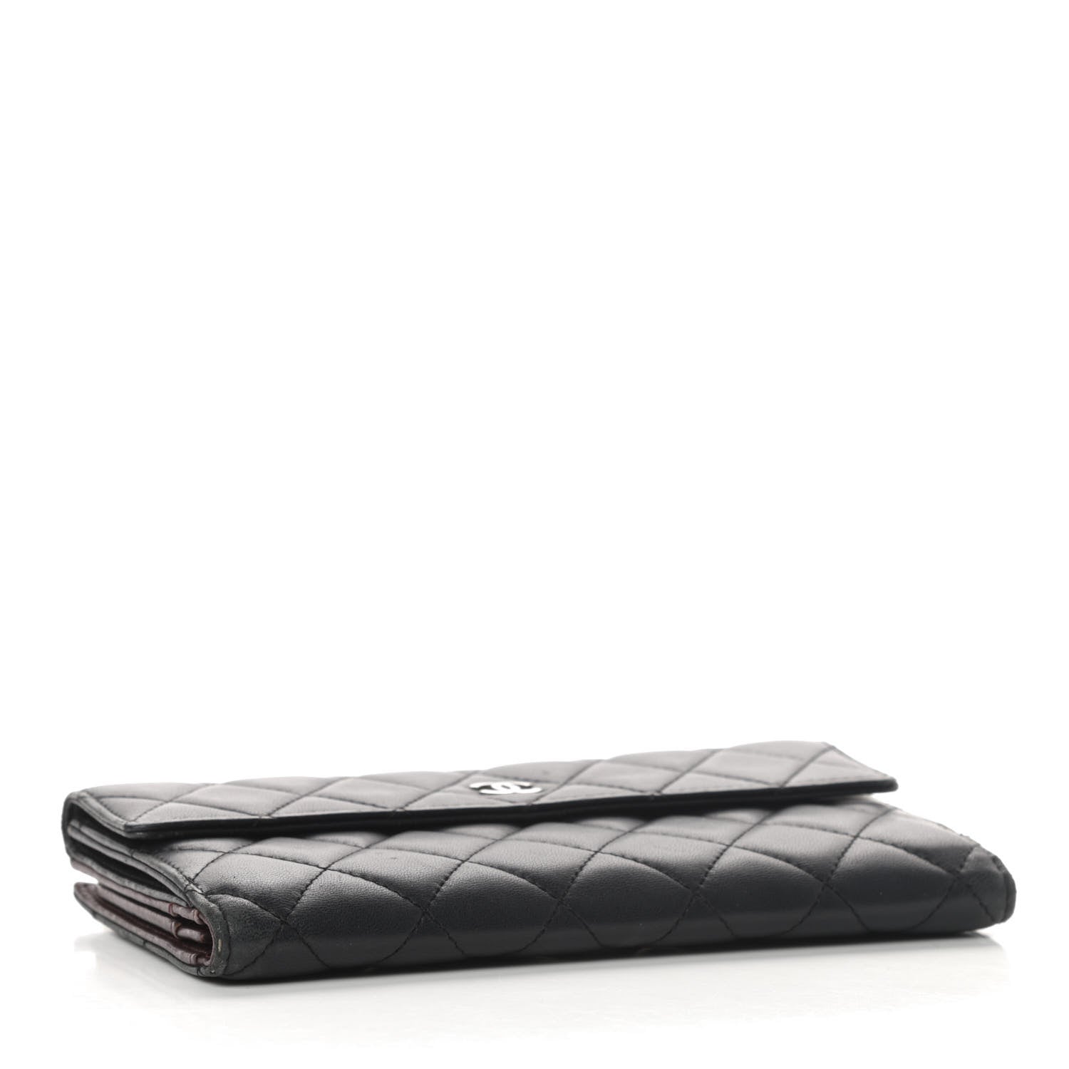 Chanel Lambskin Quilted Long Flap Wallet Black 8 of 23