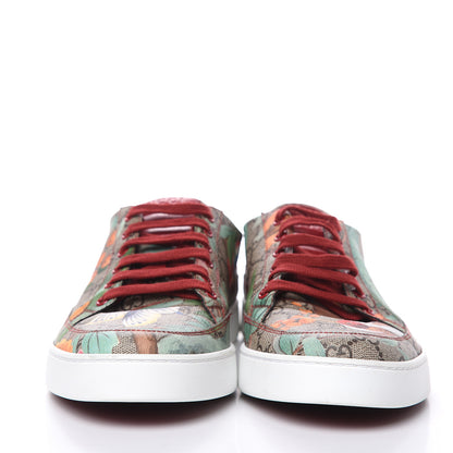 Gucci GG Supreme Monogram Tian Mens Low Top Sneakers 10.5 Beige Multicolor Red 2 of 9