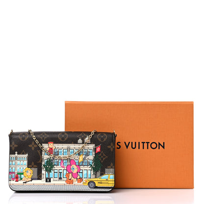 Louis Vuitton Monogram 2022 Christmas Animation New York Soho Pochette Felicie Chain Wallet Yellow 10 of 10