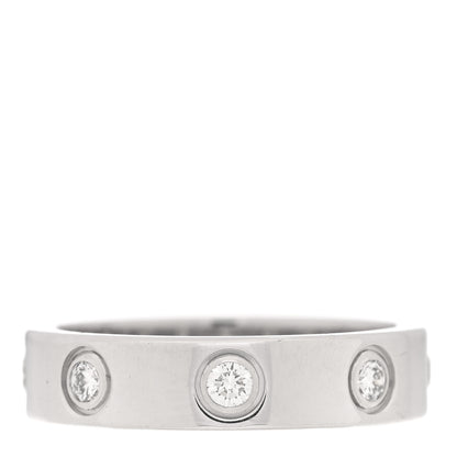 Cartier 18K White Gold 8 Diamond 4mm Wedding Band LOVE Ring 45 3.25 3 of 4