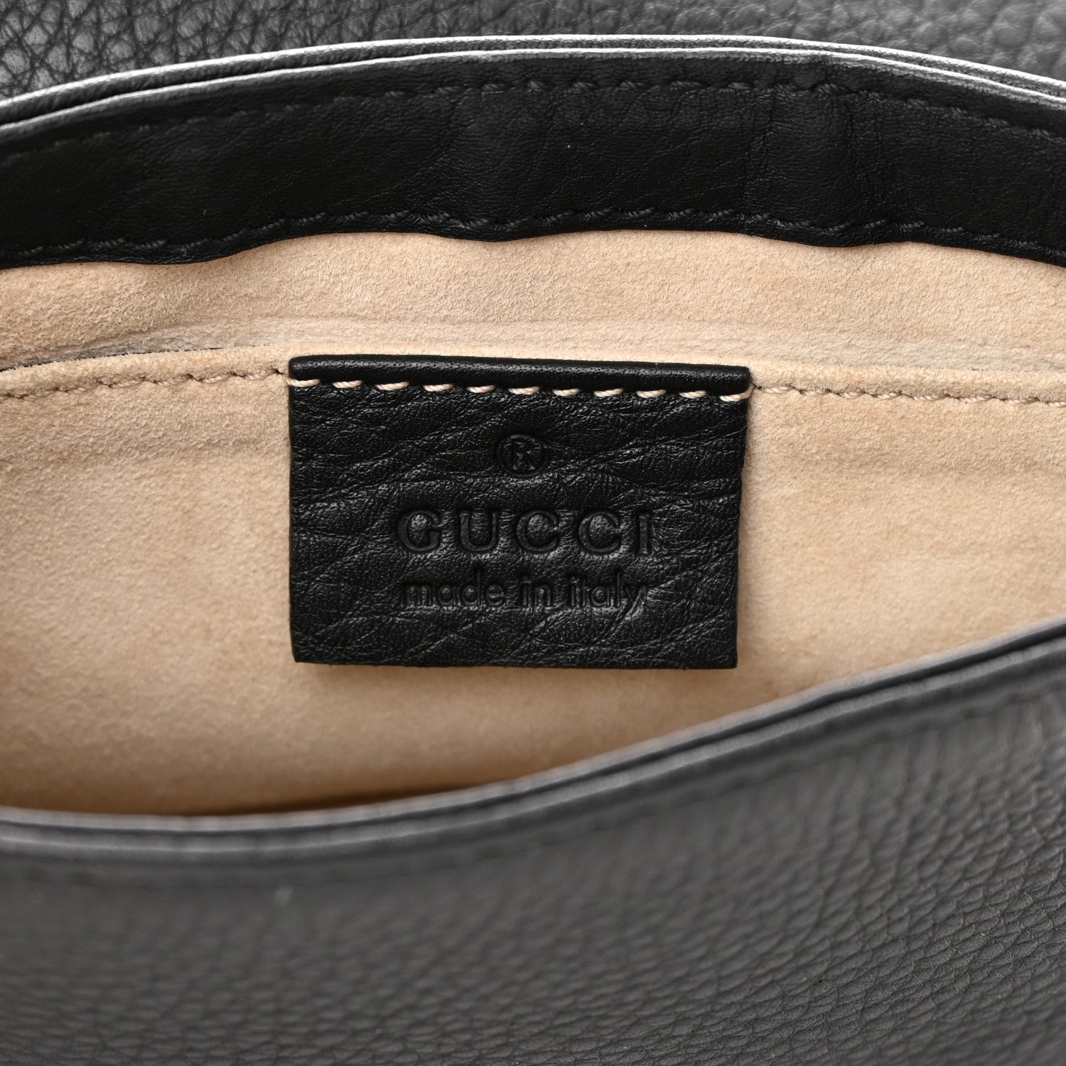 Gucci Pebbled Calfskin Small 1973 Chain Shoulder Bag Black 6 of 11