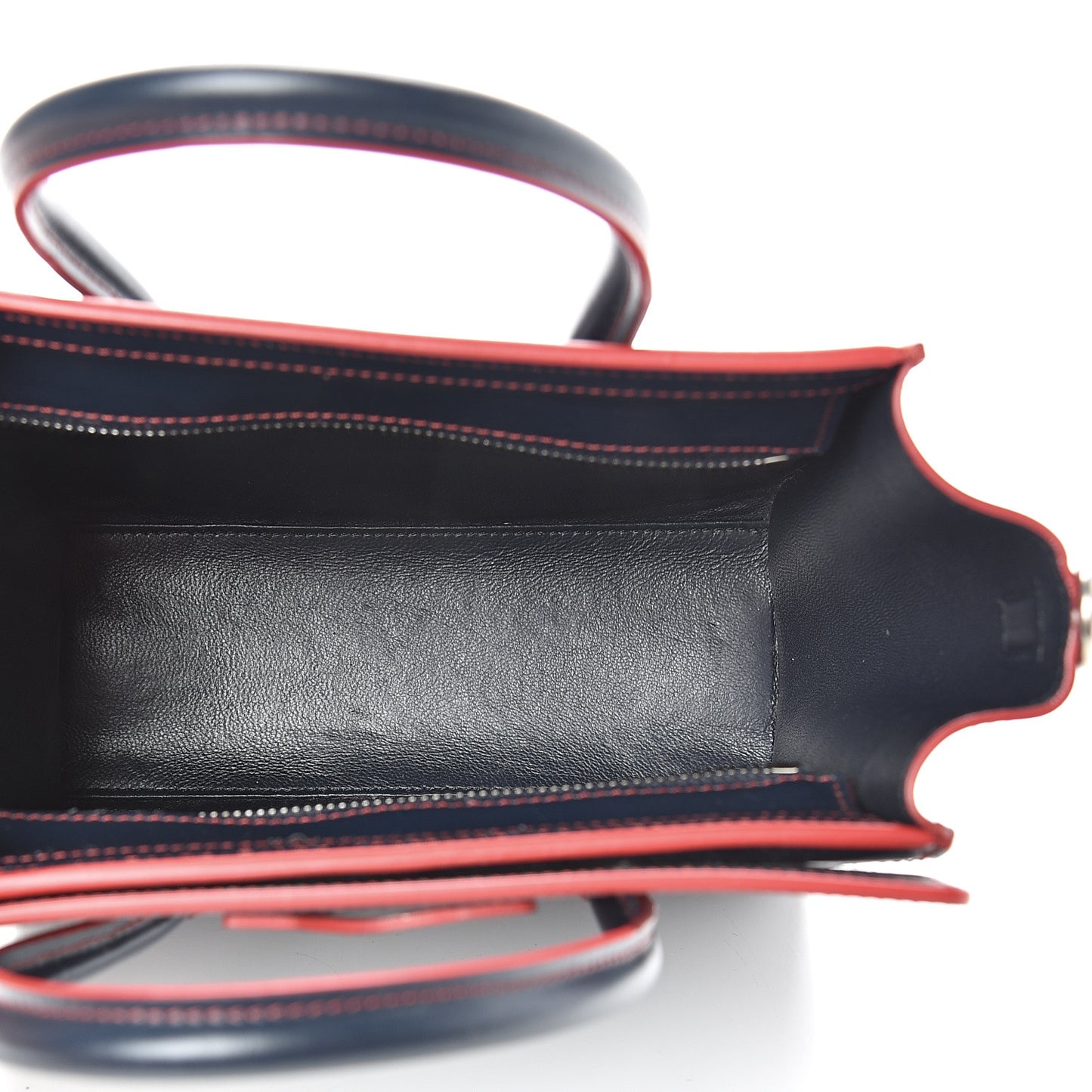 Satin Calfskin Nano Debossed Luggage Navy Blue