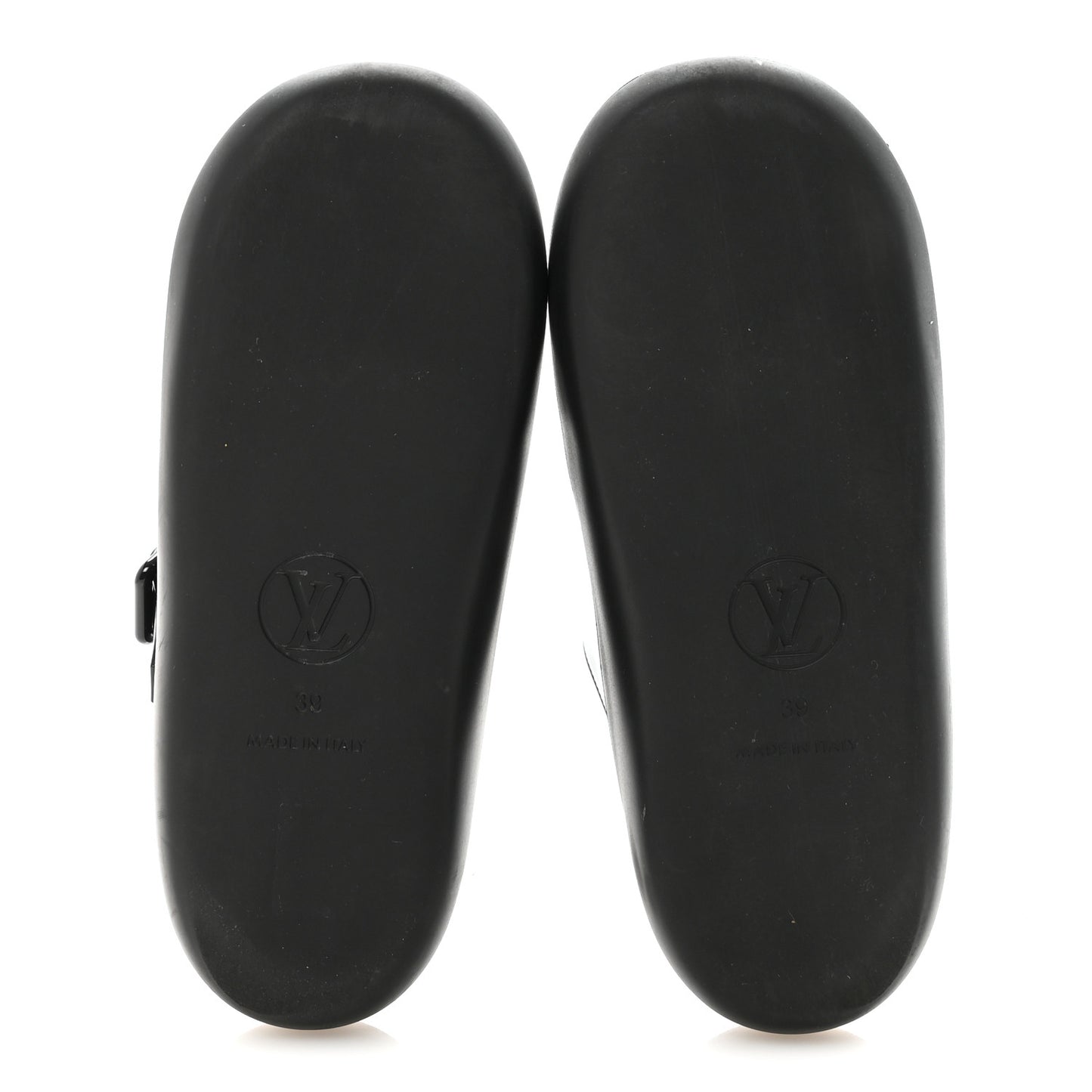 Monogram Sunbath Flat Mule Sandals 39 Black