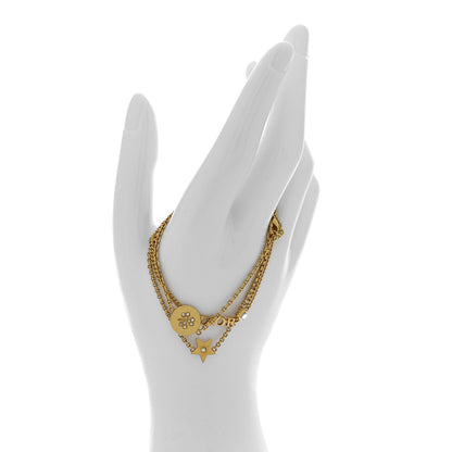 Christian Dior Crystal Logo Charms Bracelet Set of 3 Gold 2 of 4