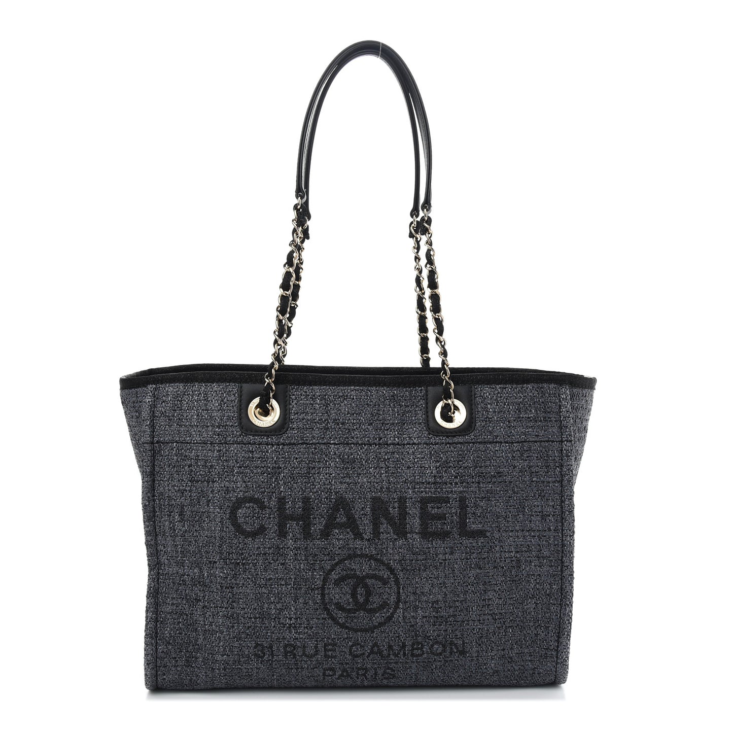 Lurex Boucle Small Deauville Tote Black