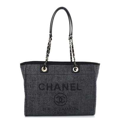 Chanel Lurex Boucle Small Deauville Tote Black 1 of 9