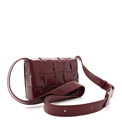 Bottega Veneta Paper Calfskin Maxi Intreccio Small Cassette Crossbody Bag Barolo 3 of 12