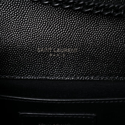 Saint Laurent Grain De Poudre Textured Mixed Matelasse Triquilt Small Monogram Satchel Black 7 of 11