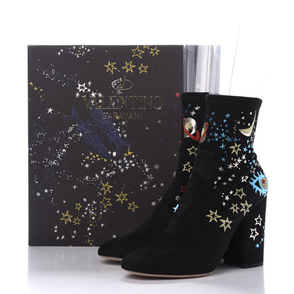 Valentino Garavani Suede Stretch Astro Couture 100mm Ankle Boots 40 Black 9 of 9