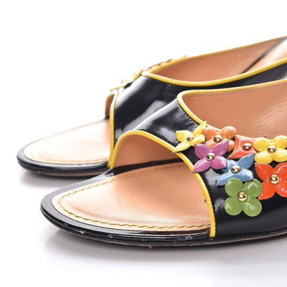 Louis Vuitton Glazed Calfskin Open Toe Mule Sandals 41 Black 13 of 15