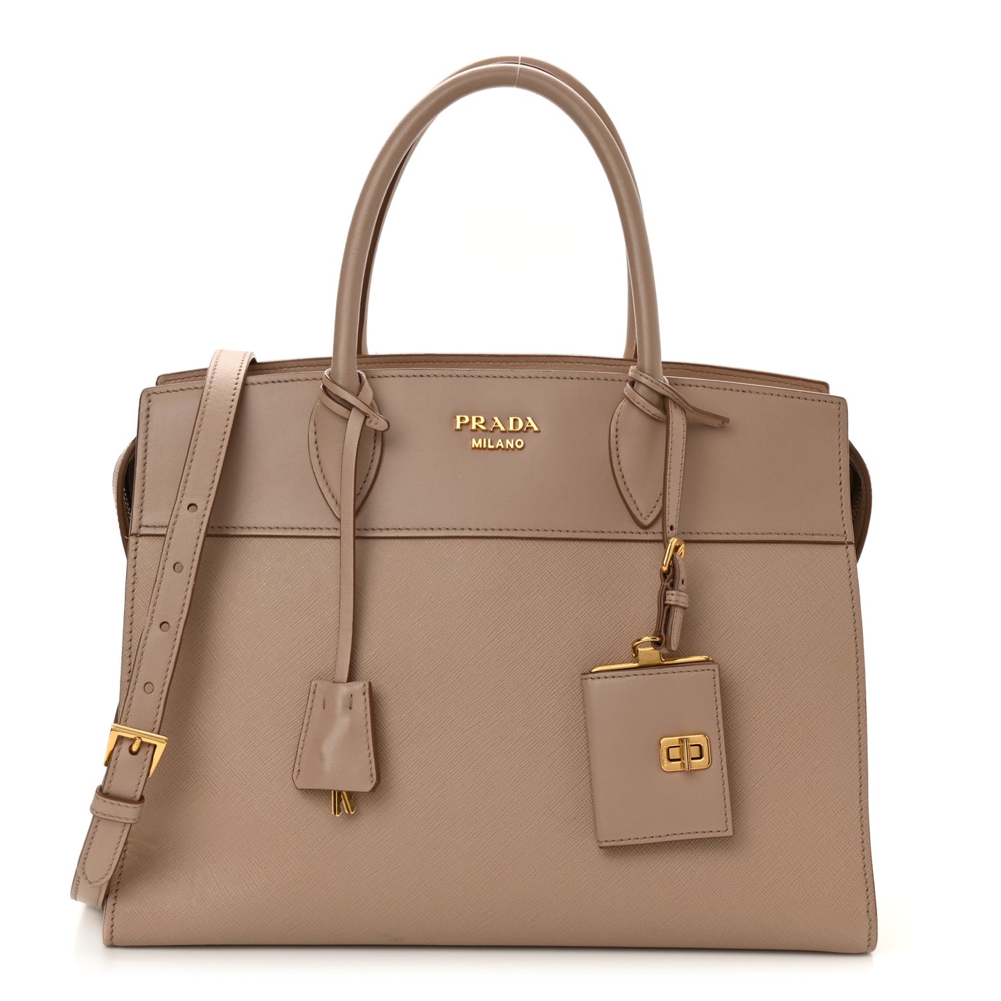 Saffiano City Calfskin Medium Esplanade Cammeo