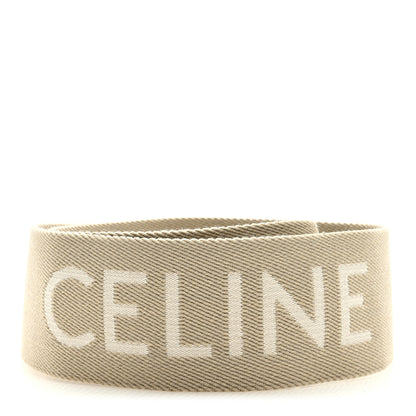 Celine Jacquard Wool Logo Short Strap Beige White 1 of 3