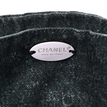 Chanel Denim Quilted Denimpression Flap Green Black 6 of 11