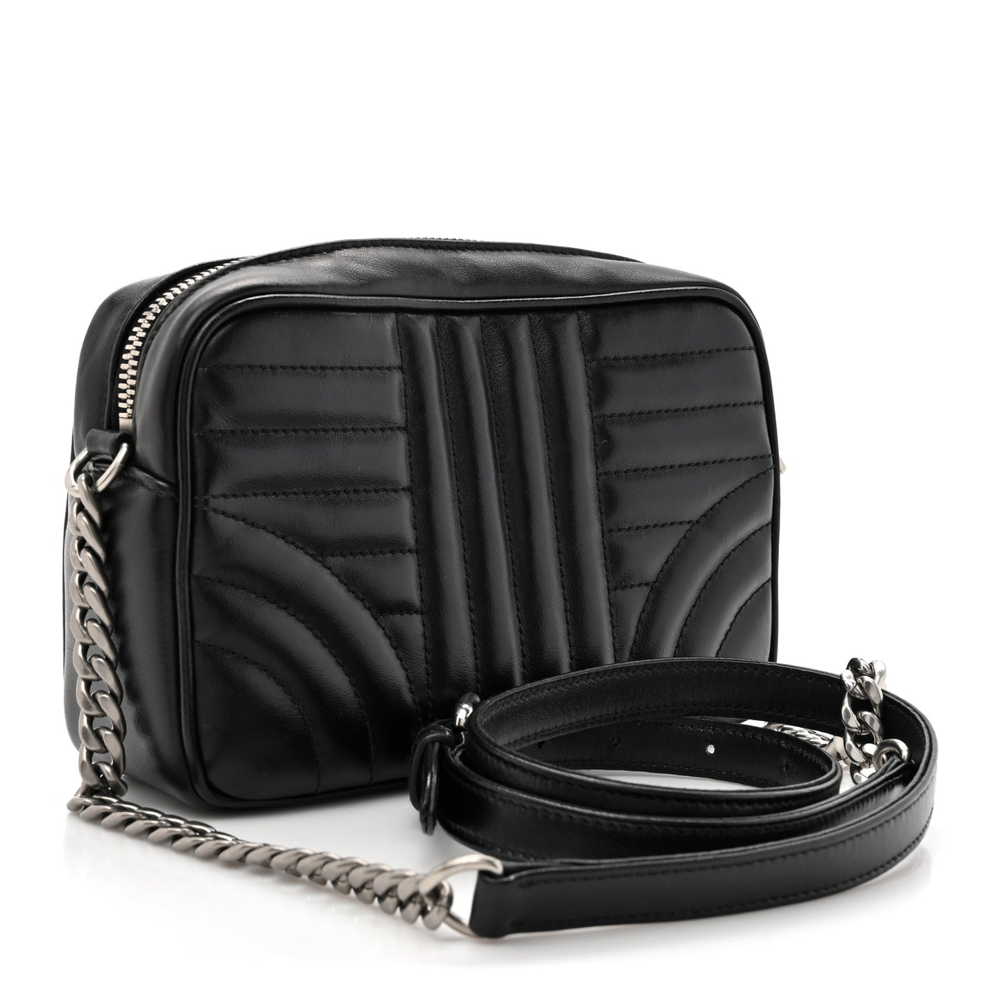 Soft Calfskin Diagramme Camera Bag Black