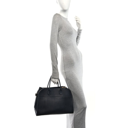The Row Matte Grained Calfskin Soft Margaux 15 Dark Navy 2 of 9