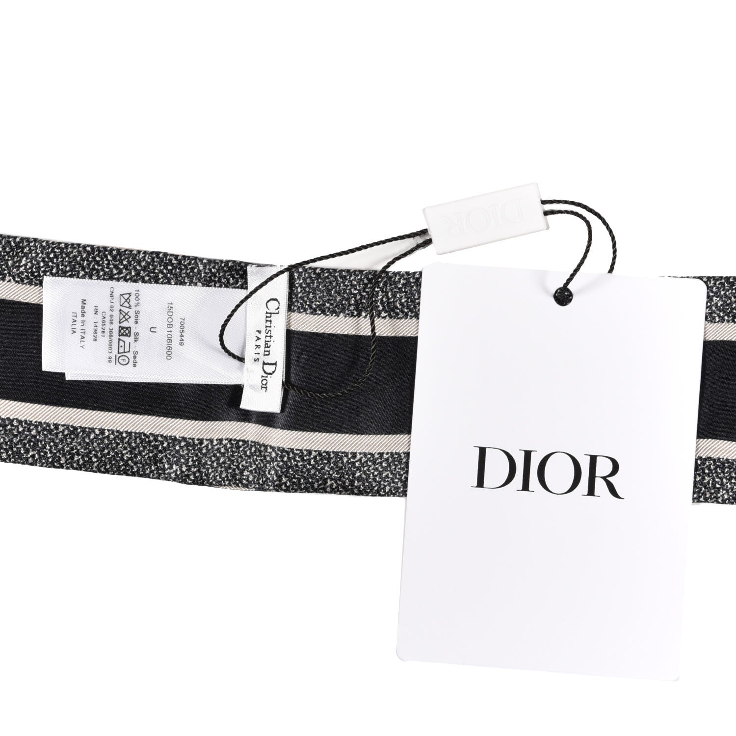 Christian Dior Silk Oblique Mitzah Scarf Blue 3 of 3