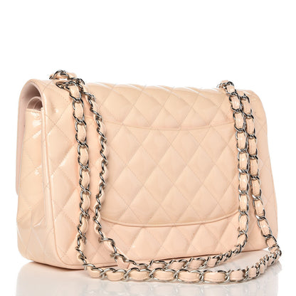 Chanel Patent Quilted Jumbo Double Flap Light Pink 4 of 16