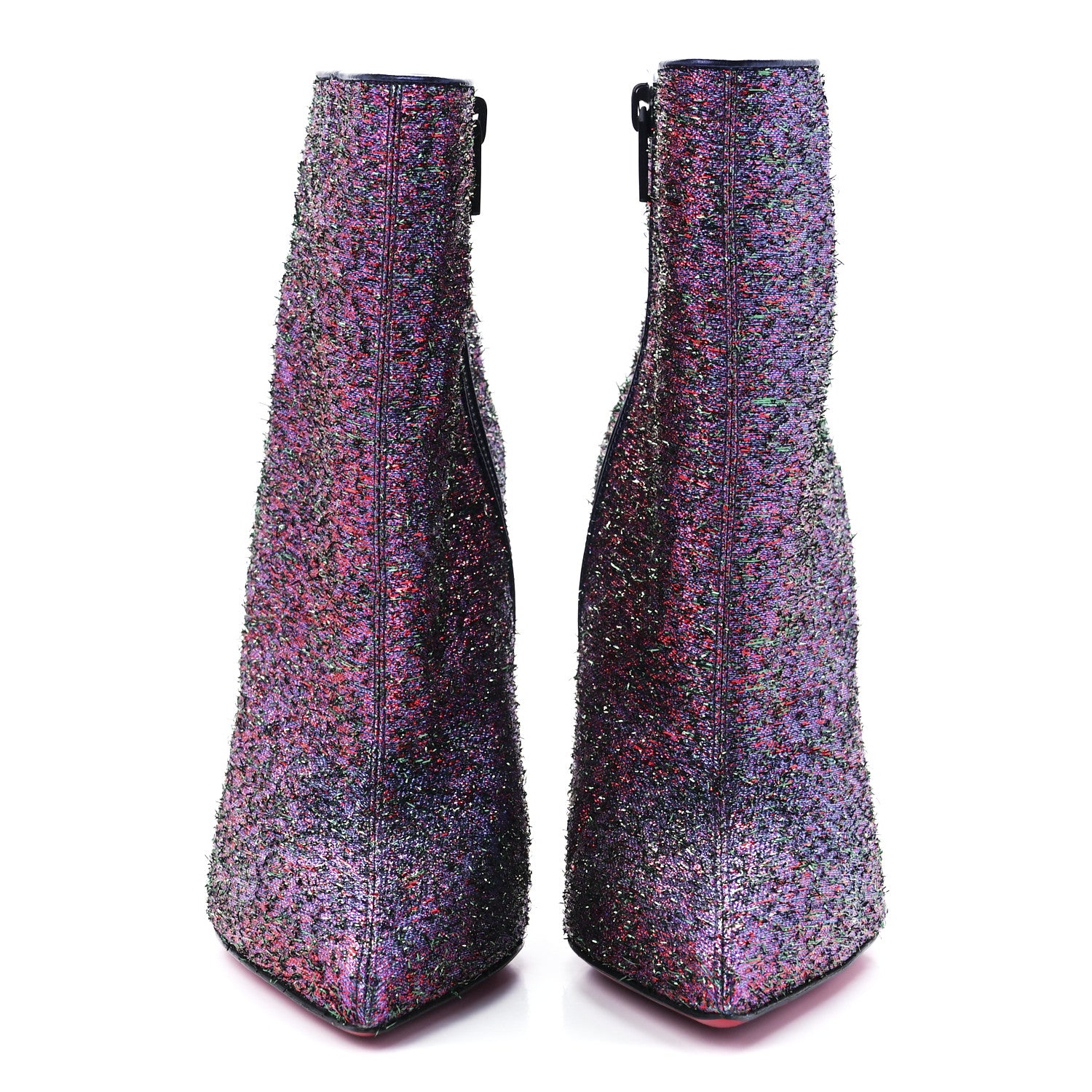 Christian Louboutin Satin So Kate Starlight Booty 100 Ankle Boots 37.5 Purple Multicolor 2 of 7