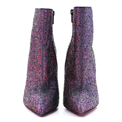 Christian Louboutin Satin So Kate Starlight Booty 100 Ankle Boots 37.5 Purple Multicolor 2 of 7
