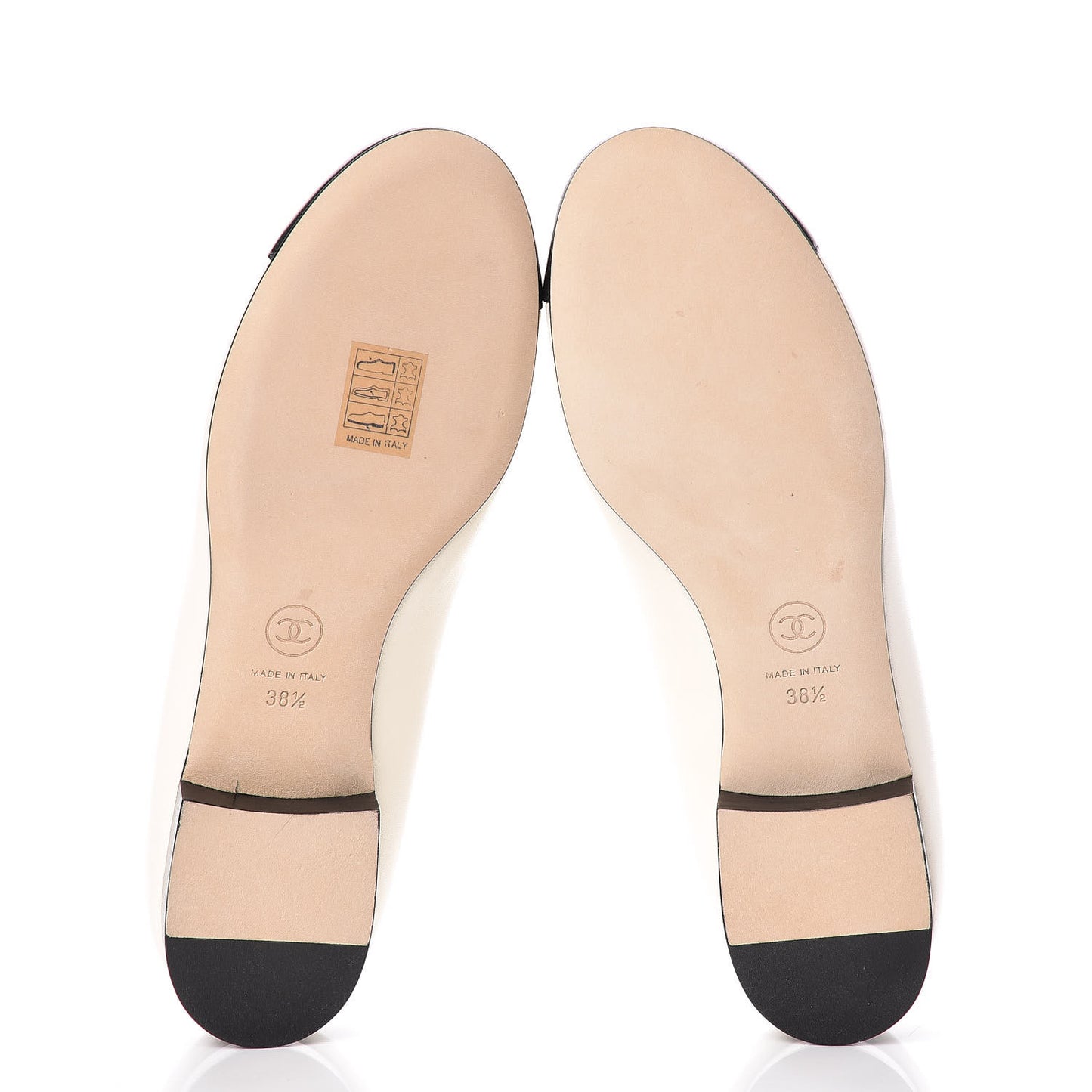 Lambskin Cap Toe Crystal Star Flats 38.5 White Black