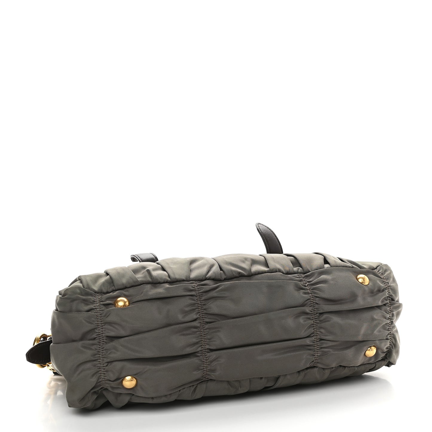 Tessuto Nylon Gaufre Shopping Satchel Fumo