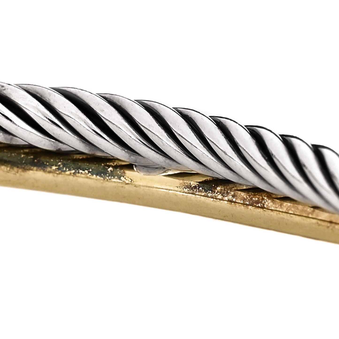 Sterling Silver 18K Yellow Gold 3mm Crossover Bracelet