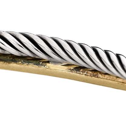 David Yurman Sterling Silver 18K Yellow Gold 3mm Crossover Bracelet 5 of 5