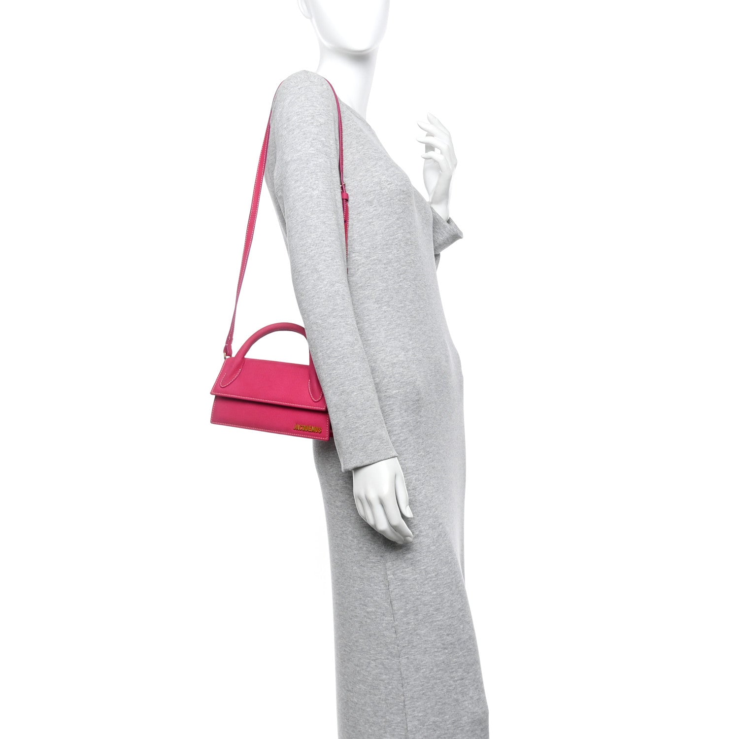 Jacquemus Nubuck Le Chiquito Long Dark Pink 2 of 14
