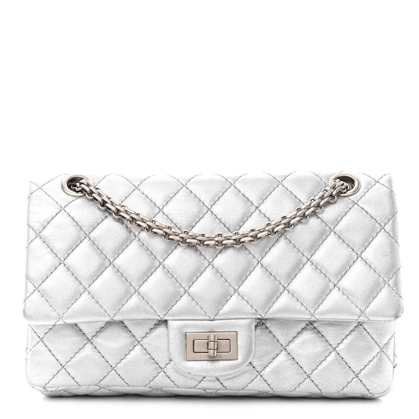 Metallic Lambskin Quilted 2.55 Reissue 226 Flap Silver