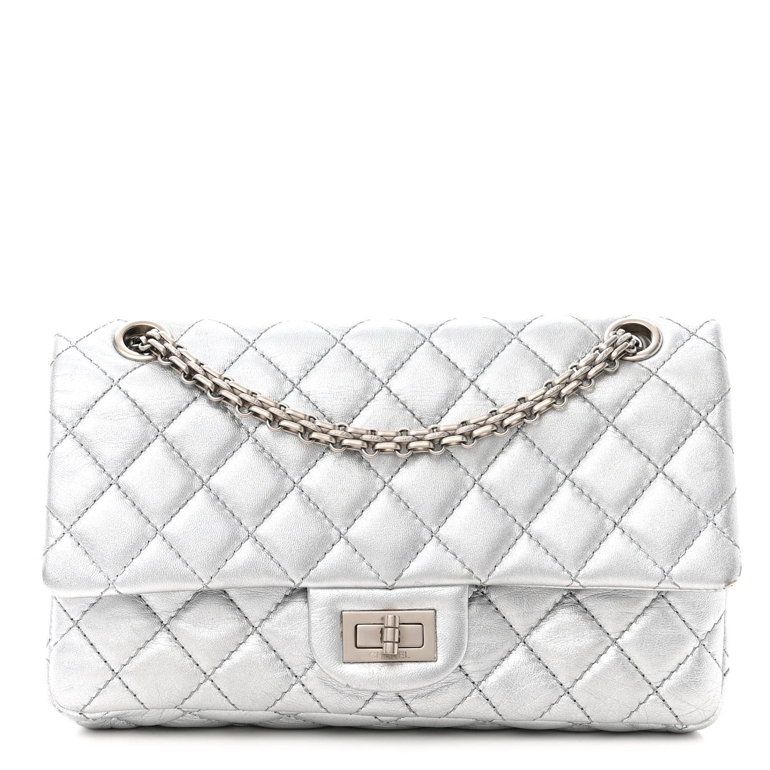 Chanel Metallic Lambskin Quilted 2.55 Reissue 226 Flap Silver 1 of 12